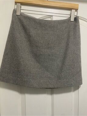 Jacob Grey Tweed Mini Skirt – Size Small | Silver Stud Detail